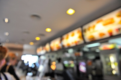 Blurred Fast Food Restaurant Interior